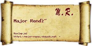 Major René névjegykártya